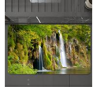 EMCLKS Tappeto Bagno 60x90 cm,Natura, maestosa cascata che scorre verso il fiume nel parco nazionale Fresh,Tappetino Assorbente e Antiscivolo in Microfibra per Bagno,Cucina,Camera da Letto,Corridoio