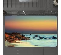 EMCLKS Tappeto Bagno 60x90 cm,Natura, Tramonto colorato sulle pietre del mare in primo piano, Paesaggio co,Tappetino Assorbente e Antiscivolo in Microfibra per Bagno,Cucina,Camera da Letto,Corridoio
