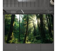 EMCLKS Tappeto Bagno 60x90 cm,Natura, tramonto nella foresta, sole che splende attraverso gli alberi della,Tappetino Assorbente e Antiscivolo in Microfibra per Bagno,Cucina,Camera da Letto,Corridoio