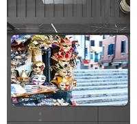 EMCLKS Tappeto Bagno 60x90 cm,Negozio di maschere di carnevale di strada a Venezia, Italia,Tappetino Assorbente e Antiscivolo in Microfibra per Bagno,Cucina,Camera da Letto,Corridoio