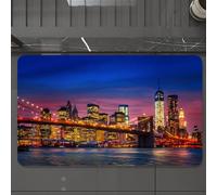 EMCLKS Tappeto Bagno 60x90 cm,New York, NYC Chi non dorme mai pensieri su,Tappetino Assorbente e Antiscivolo in Microfibra per Bagno,Cucina,Camera da Letto,Corridoio