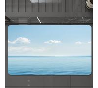 EMCLKS Tappeto Bagno 60x90 cm,Paesaggio marino acquatico con cielo e oceano in terre tropicali, luogo di r,Tappetino Assorbente e Antiscivolo in Microfibra per Bagno,Cucina,Camera da Letto,Corridoio
