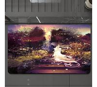 EMCLKS Tappeto Bagno 60x90 cm,Paesaggio misterioso, figure bianche radiose in un ambiente fantastico, fogl,Tappetino Assorbente e Antiscivolo in Microfibra per Bagno,Cucina,Camera da Letto,Corridoio