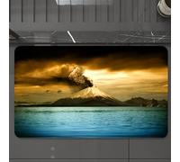 EMCLKS Tappeto Bagno 60x90 cm,Paesaggio vulcanico, un vulcano in eruzione verso le nuvole drammatiche, l'o,Tappetino Assorbente e Antiscivolo in Microfibra per Bagno,Cucina,Camera da Letto,Corridoio