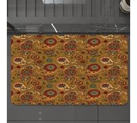 EMCLKS Tappeto Bagno 60x90 cm,Paisley, motivo a foglia multicolore ispirato al vintage, autentico flusso,Tappetino Assorbente e Antiscivolo in Microfibra per Bagno,Cucina,Camera da Letto,Corridoio
