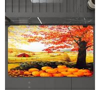 EMCLKS Tappeto Bagno 60x90 cm,Panorama autunnale rurale, un paesaggio agricolo pieno di zucche, fienili e,Tappetino Assorbente e Antiscivolo in Microfibra per Bagno,Cucina,Camera da Letto,Corridoio