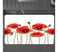 EMCLKS Tappeto Bagno 60x90 cm,Papavero rosso, un gruppo di fiori di papavero rosso brillante con steli ver,Tappetino Assorbente e Antiscivolo in Microfibra per Bagno,Cucina,Camera da Letto,Corridoio