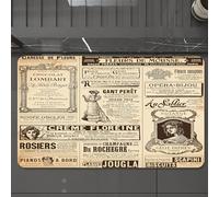 EMCLKS Tappeto Bagno 60x90 cm,Parigi, giornale storico d'epoca, arte della carta francese con lettere,Tappetino Assorbente e Antiscivolo in Microfibra per Bagno,Cucina,Camera da Letto,Corridoio