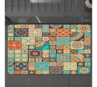 EMCLKS Tappeto Bagno 60x90 cm,Piastrella patchwork colorata senza soluzione di continuità con motivi islam,Tappetino Assorbente e Antiscivolo in Microfibra per Bagno,Cucina,Camera da Letto,Corridoio