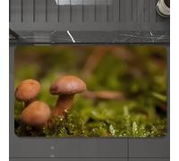 EMCLKS Tappeto Bagno 60x90 cm,Piccoli funghi marroni che sgorgano dal lussureggiante muschio verde dagli a,Tappetino Assorbente e Antiscivolo in Microfibra per Bagno,Cucina,Camera da Letto,Corridoio