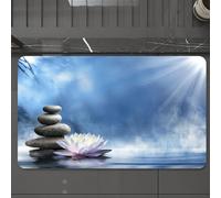 EMCLKS Tappeto Bagno 60x90 cm,purezza nel massaggio zen,Tappetino Assorbente e Antiscivolo in Microfibra per Bagno,Cucina,Camera da Letto,Corridoio