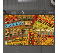 EMCLKS Tappeto Bagno 60x90 cm,Ricco mélange di motivi africani Una celebrazione visiva della cultura,Tappetino Assorbente e Antiscivolo in Microfibra per Bagno,Cucina,Camera da Letto,Corridoio