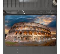 EMCLKS Tappeto Bagno 60x90 cm,Roma. Il Colosseo al tramonto,Tappetino Assorbente e Antiscivolo in Microfibra per Bagno,Cucina,Camera da Letto,Corridoio