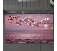 EMCLKS Tappeto Bagno 60x90 cm,Rosa, panoramico, impressionista, balinese, vista,Tappetino Assorbente e Antiscivolo in Microfibra per Bagno,Cucina,Camera da Letto,Corridoio