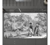 EMCLKS Tappeto Bagno 60x90 cm,Schizzo storico d'epoca della Rivoluzione francese con Napoleone e una donna,Tappetino Assorbente e Antiscivolo in Microfibra per Bagno,Cucina,Camera da Letto,Corridoio