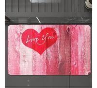 EMCLKS Tappeto Bagno 60x90 cm,Set d'amore, ti amo con un cuore su uno sfondo rustico in legno in stile gru,Tappetino Assorbente e Antiscivolo in Microfibra per Bagno,Cucina,Camera da Letto,Corridoio