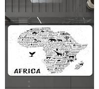 EMCLKS Tappeto Bagno 60x90 cm,Simboli della natura, della cultura e dell'architettura dell'Africa sotto fo,Tappetino Assorbente e Antiscivolo in Microfibra per Bagno,Cucina,Camera da Letto,Corridoio
