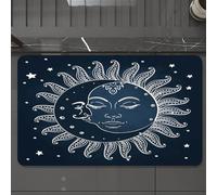 EMCLKS Tappeto Bagno 60x90 cm,Sole e luna misteriosi e intrecciati con sfondo di cielo stellato, dipinti d,Tappetino Assorbente e Antiscivolo in Microfibra per Bagno,Cucina,Camera da Letto,Corridoio