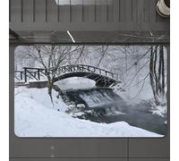 EMCLKS Tappeto Bagno 60x90 cm,Sul do fiume di Xiaomuqiao, al mattino presto d'inverno,Tappetino Assorbente e Antiscivolo in Microfibra per Bagno,Cucina,Camera da Letto,Corridoio