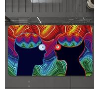 EMCLKS Tappeto Bagno 60x90 cm,Tappetino da bagno lavabile in lavatrice Ro, psichedelico e folle d'amore,Tappetino Assorbente e Antiscivolo in Microfibra per Bagno,Cucina,Camera da Letto,Corridoio