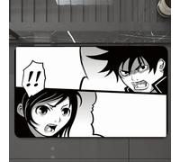 EMCLKS Tappeto Bagno 60x90 cm,Tipica striscia di fumetti giapponesi con un ragazzo e una ragazza che litig,Tappetino Assorbente e Antiscivolo in Microfibra per Bagno,Cucina,Camera da Letto,Corridoio