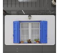 EMCLKS Tappeto Bagno 60x90 cm,Tipiche persiane in legno in stile greco con fiori Immagine Medit,Tappetino Assorbente e Antiscivolo in Microfibra per Bagno,Cucina,Camera da Letto,Corridoio