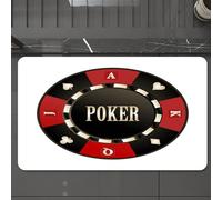 EMCLKS Tappeto Bagno 60x90 cm,Torneo di poker, fiches da casinò con la parola poker al suo interno,Tappetino Assorbente e Antiscivolo in Microfibra per Bagno,Cucina,Camera da Letto,Corridoio