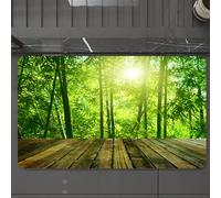 EMCLKS Tappeto Bagno 60x90 cm,Tranquilla piattaforma di legno, bambù e sole sul ponte di legno di un'oasi,Tappetino Assorbente e Antiscivolo in Microfibra per Bagno,Cucina,Camera da Letto,Corridoio