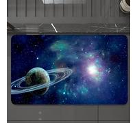 EMCLKS Tappeto Bagno 60x90 cm,Universo con anelli e nebulose, con sfondi di pianeti e stelle, tra nuvole c,Tappetino Assorbente e Antiscivolo in Microfibra per Bagno,Cucina,Camera da Letto,Corridoio