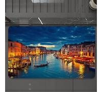 EMCLKS Tappeto Bagno 60x90 cm,Venice Deor, scene della spiaggia della città di Venezia, architettura nottu,Tappetino Assorbente e Antiscivolo in Microfibra per Bagno,Cucina,Camera da Letto,Corridoio