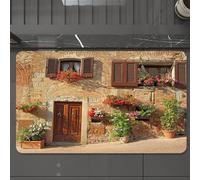EMCLKS Tappeto Bagno 60x90 cm,Vicolo toscano, pittoresco con architettura mediterranea che fiorisce in ita,Tappetino Assorbente e Antiscivolo in Microfibra per Bagno,Cucina,Camera da Letto,Corridoio