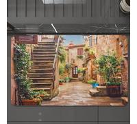 EMCLKS Tappeto Bagno 60x90 cm,Villaggio Civita di Bagnoregio in Italia - priorità bassa di architettura,Tappetino Assorbente e Antiscivolo in Microfibra per Bagno,Cucina,Camera da Letto,Corridoio