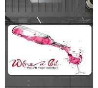 EMCLKS Tappeto Bagno 60x90 cm, Vino, vino un po', ti senti meglio - Citazione ispiratrice - Versare la bot,Tappetino Assorbente e Antiscivolo in Microfibra per Bagno,Cucina,Camera da Letto,Corridoio