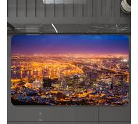 EMCLKS Tappeto Bagno 60x90 cm,Vista notturna della città, la città risplende intensamente e le luci si rif,Tappetino Assorbente e Antiscivolo in Microfibra per Bagno,Cucina,Camera da Letto,Corridoio