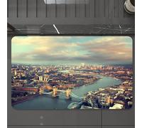 EMCLKS Tappeto Bagno 60x90 cm,Vista urbana di Londra, foto panoramica del Tamigi e,Tappetino Assorbente e Antiscivolo in Microfibra per Bagno,Cucina,Camera da Letto,Corridoio