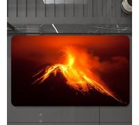 EMCLKS Tappeto Bagno 60x90 cm,Vulcano Tungurahua in Ecuador di notte e geologia, arancione giallo nero,Tappetino Assorbente e Antiscivolo in Microfibra per Bagno,Cucina,Camera da Letto,Corridoio