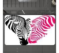 EMCLKS Tappeto Bagno 60x90 cm,Zebra rosa, coppia di zebre africane con teste a forma di cuore per un matri,Tappetino Assorbente e Antiscivolo in Microfibra per Bagno,Cucina,Camera da Letto,Corridoio