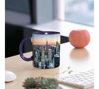 EMCLKS Tazze colazione,Durevole,Tazze Caffe e The 330ml,Idee Regalo Regali Natale,Mug per Lavastoviglie e Microonde,Immagine a tema New York City Wall Art Rose Quartz Manhattan Skyline Tramo