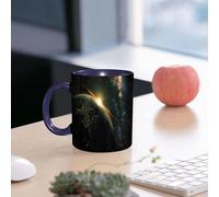 EMCLKS Tazze colazione,Durevole,Tazze Caffe e The 330ml,Idee Regalo Regali Natale,Mug per Lavastoviglie e Microonde,vista dell'alba della Terra dallo spazio con la galassia della Via Lattea