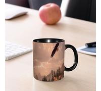 EMCLKS Tazze colazione,Durevole,Tazze Caffe e The 330ml,Idee Regalo Regali Natale,Mug per Lavastoviglie e Microonde,Aquila calva che vola in alto sulle Montagne Rocciose.