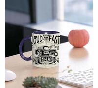 EMCLKS Tazze colazione,Durevole,Tazze Caffe e The 330ml,Idee Regalo Regali Natale,Mug per Lavastoviglie e Microonde,Campagna promozionale di un evento di corse su strada in stile vintage