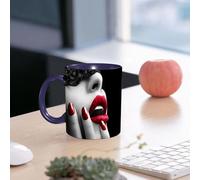 EMCLKS Tazze colazione,Durevole,Tazze Caffe e The 330ml,Idee Regalo Regali Natale,Mug per Lavastoviglie e Microonde,Ragazza sexy, moda moderna, donne sexy e calde con maschera nera e unghie rosse