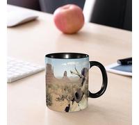 EMCLKS Tazze colazione,Durevole,Tazze Caffe e The 330ml,Idee Regalo Regali Natale,Mug per Lavastoviglie e Microonde,Western, cappello da cowboy su un ramo di albero secco e cartello Ricercato Deser