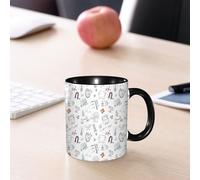 EMCLKS Tazze colazione,Durevole,Tazze Caffe e The 330ml,Idee Regalo Regali Natale,Mug per Lavastoviglie e Microonde,Modello senza soluzione di continuità di fisica e scienza con elementi di schizzo,