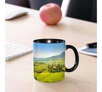 EMCLKS Tazze colazione,Durevole,Tazze Caffe e The 330ml,Idee Regalo Regali Natale,Mug per Lavastoviglie e Microonde,Paesaggio rurale toscano Cipressi lungo il sentiero dell'Antico vignetta