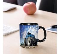 EMCLKS Tazze colazione,Durevole,Tazze Caffe e The 330ml,Idee Regalo Regali Natale,Mug per Lavastoviglie e Microonde,Le ruote del trattore sul campo enorme un contadino che guida un trattore che in un