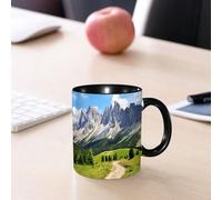 EMCLKS Tazze colazione,Durevole,Tazze Caffe e The 330ml,Idee Regalo Regali Natale,Mug per Lavastoviglie e Microonde,Arredamento rustico, sentiero tortuoso tra prati di pinete e paesaggio montano