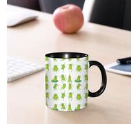 EMCLKS Tazze colazione,Durevole,Tazze Caffe e The 330ml,Idee Regalo Regali Natale,Mug per Lavastoviglie e Microonde,Rana dei cartoni animati. Rane verdi carine, anima selvaggia isolata1