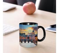 EMCLKS Tazze colazione,Durevole,Tazze Caffe e The 330ml,Idee Regalo Regali Natale,Mug per Lavastoviglie e Microonde,Italia, Vaticano Roma Vista serale Famosa Basilica Re Stitch,