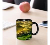 EMCLKS Tazze colazione,Durevole,Tazze Caffe e The 330ml,Idee Regalo Regali Natale,Mug per Lavastoviglie e Microonde,Tranquillo paesaggio toscano di Pienza Toscana Vigneti Alberi Prato Antica collina
